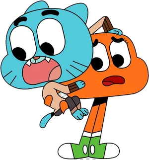 Gumballand Darwin Animated Characters PNG image