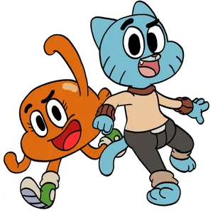 Gumballand Darwin Friends Forever PNG image