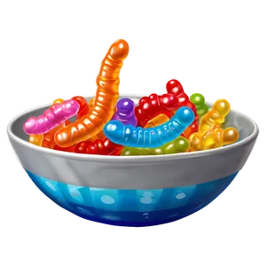 Gummy Worms In A Candy Bowl Png 51 PNG image