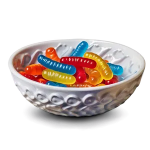 Gummy Worms In A Candy Bowl Png 60 PNG image