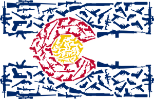 Gun Silhouette Artistic Flag