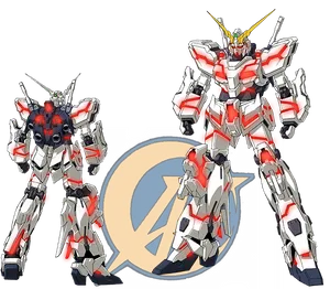 Gundam Mecha Duo Unleashed PNG image