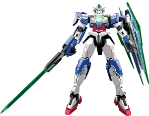 Gundam Mecha Standing Armed PNG image