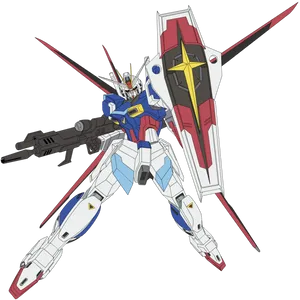 Gundamwith Beam Rifleand Shield PNG image