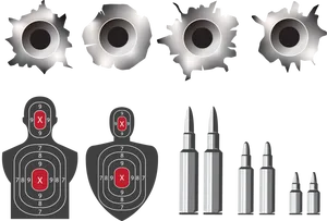 Gunshot Damageand Ballistics Vector Illustration PNG