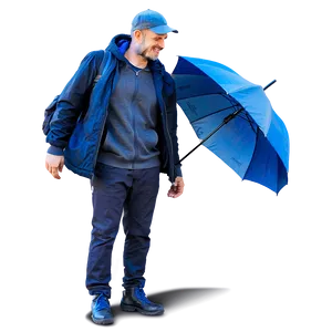 Guy With Umbrella PNG Aon1 PNG