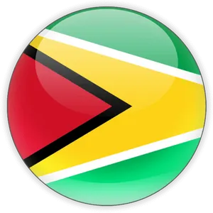 Guyana Flag Button Graphic PNG image