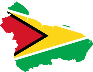 Guyana Map Outlinedwith Flag PNG image