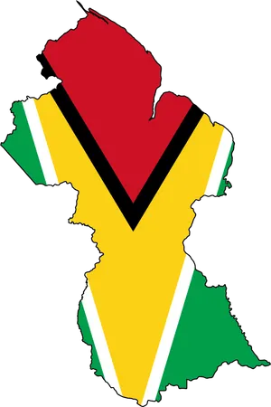 Guyana Mapwith Flag Overlay PNG image
