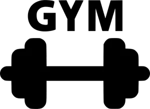 Gym Icon Barbell Silhouette