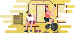 Gym_ Workout_ Cartoon PNG image