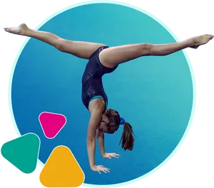 Gymnast Handstand Split Balance PNG image