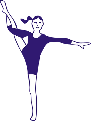 Gymnast Performing Balance Beam Pose PNG image