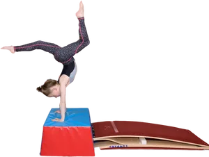 Gymnast Performing Handstand Balance PNG image
