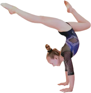 Gymnast Performing Handstand Skill PNG image