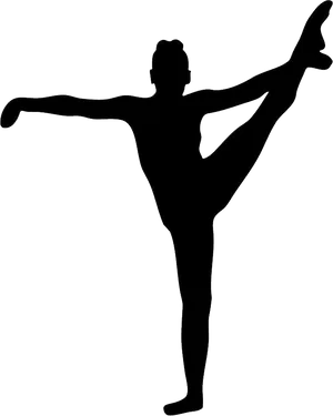 Gymnast Silhouette Balance Beam Pose PNG image