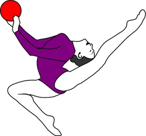 Gymnast With Red Ball Illustration PNG image