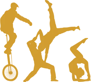 Gymnastics Silhouettes Vector PNG image