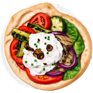 Gyro With Grilled Vegetables PNG Vqv54