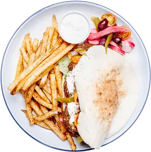 Gyroand Fries Plate PNG