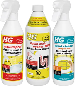 H G Cleaning Products Trio PNG image