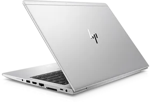 H P Laptop White Back View PNG