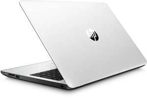 H P Laptop White Open Angle View PNG image