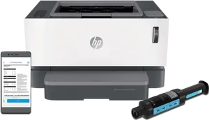 H P Laser Printerand Toner Cartridge PNG image