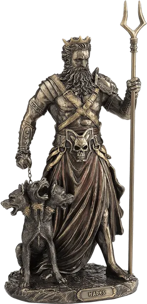 Hades_ Greek_ God_ Statue_with_ Cerberus.png PNG image