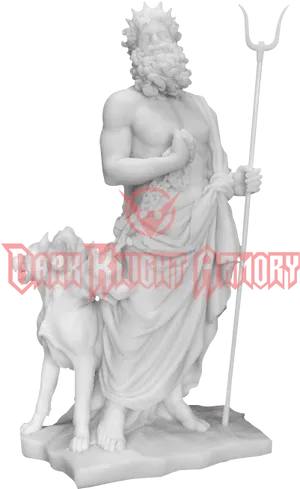 Hadesand Cerberus Statue PNG image