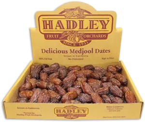 Hadley Orchards Medjool Dates Box PNG image