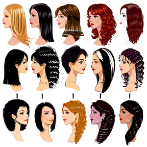 Hair Clipart Collection PNG 06282024