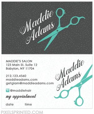 Hair Stylist Business Card Design PNG image