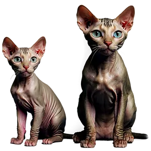 Hairless Cat Family PNG Kpe50 PNG