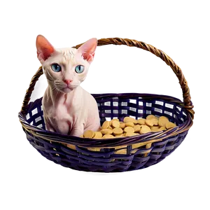Hairless Cat In Basket PNG 59 PNG