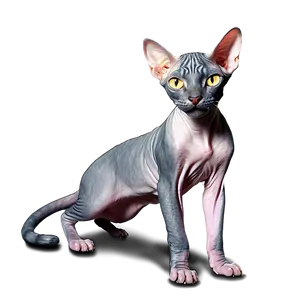 Hairless Cat Stretching PNG Drj84 PNG