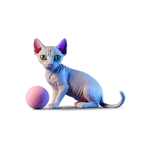 Hairless Cat With Toy PNG 99