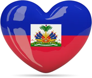Haitian Flag Heart Shaped Icon PNG image