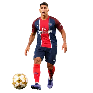 Hakimi In Action Psg Match Png 06282024 PNG image