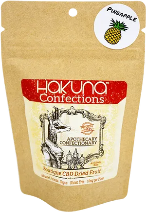 Hakuna Confections C B D Dried Fruit Packaging PNG image
