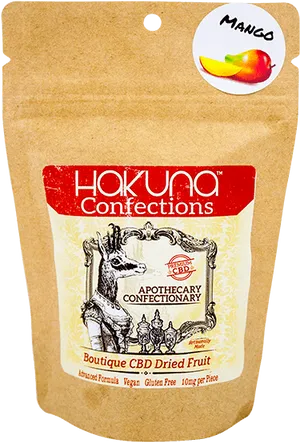 Hakuna Confections C B D Dried Fruit Packaging PNG image