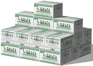 Halal Meal Boxes Stacked PNG