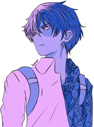 Half Cold Half Hot Todoroki Illustration PNG image