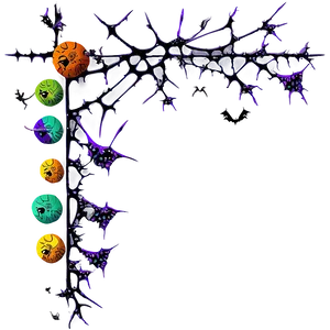 Halloween Border With Cobwebs PNG 06202024