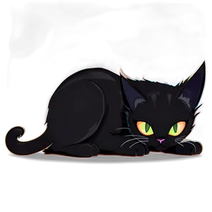 Halloween Cartoon Black Cat PNG Gbn