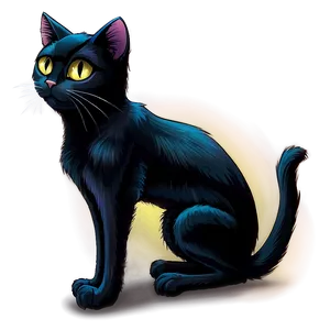 Halloween Cartoon Black Cat Png Pgv PNG image