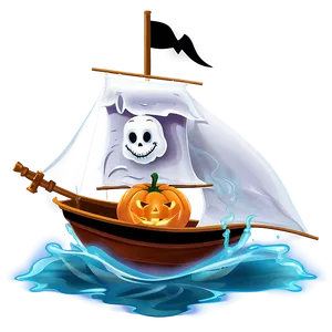 Halloween Cartoon Ghostly Ship PNG 80 PNG