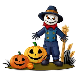 Halloween Cartoon Scarecrow Scene Png 57 PNG image