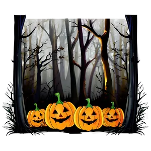 Halloween Cartoon Spooky Forest PNG 3 PNG