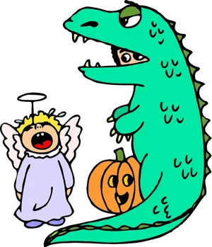 Halloween Costume Party Cartoon PNG image